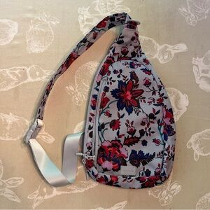 Vera Bradley Sling Backpack Adjustable Strap Lighten Up Floral Lavender